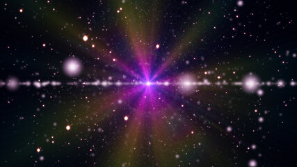 Obraz na płótnie Canvas cosmos stars light lens flare