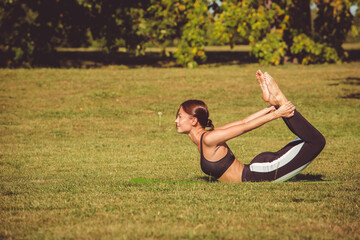 girl doing yoga and sports