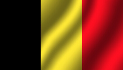 Naklejka premium belgium national wavy flag vector illustration