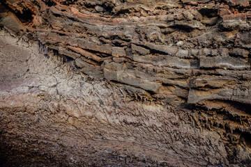 Close-up of lava field at Timanfaya National Park, Lanzarote island
