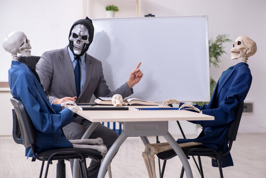 Funny Business Meeting With Devil And Skeletons