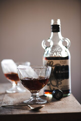 Still life with glasses and whisky