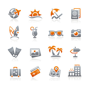 Summer Vacations Icons // Graphite Series