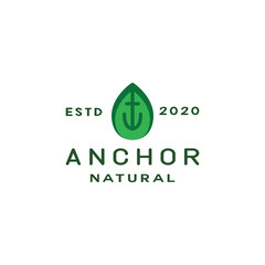 natural anchor organic shape logo vector © artdjink