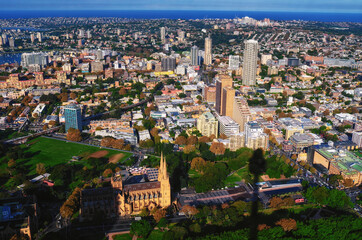 aerial view of the city