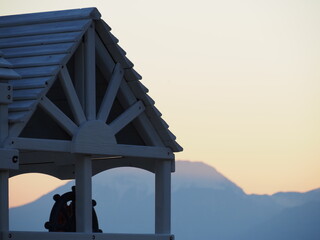 sunset over the bridge