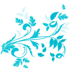 blue fresh ornament with leaves for your design