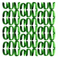 Watercolor texture vector green waves and lines modern pattern