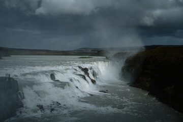 Gullfoss waterfall in South Iceland. Beautiful nature landscape