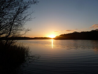 Fototapeta na wymiar Sunset on Garadice Lake, Leitrim, ireland