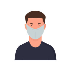 Coronavirus. Persona con mascarilla. Detener el coronavirus. Raza latina o latino. Proteger la salud. Concepto de cuarentena, pandemia y epidemia. Hombre con máscara médica. Contaminación del aire