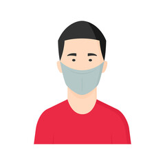 Coronavirus. Persona con mascarilla. Detener el coronavirus. Raza asiática o asiático. Proteger la salud. Concepto de cuarentena, pandemia y epidemia. Hombre con máscara médica. Contaminación del aire