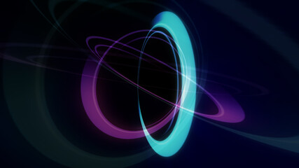 rings light neon in space