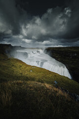 Gullfoss waterfall in South Iceland. Beautiful nature landscape