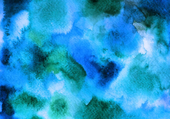 Fototapeta na wymiar Watercolor texture vector background blue ocean color