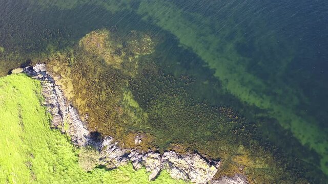 Aerial view of an Island by Bruckless in County Donegal - Ireland