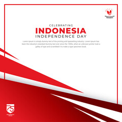 Celebration 75th Indonesia Independence day design with shape. Independence day background 