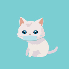 face mask cartoon animal illustration.