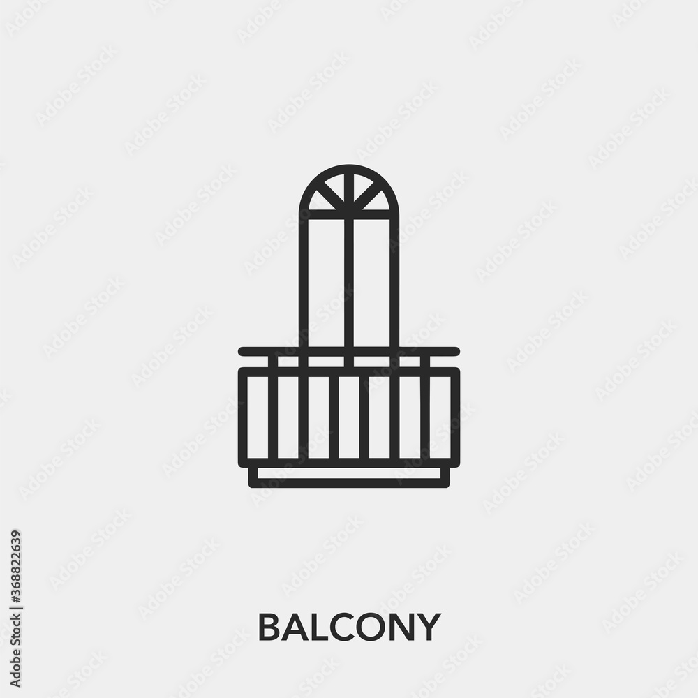 Poster balcony icon vector. linear style sign for mobile concept and web design. balcony symbol illustratio