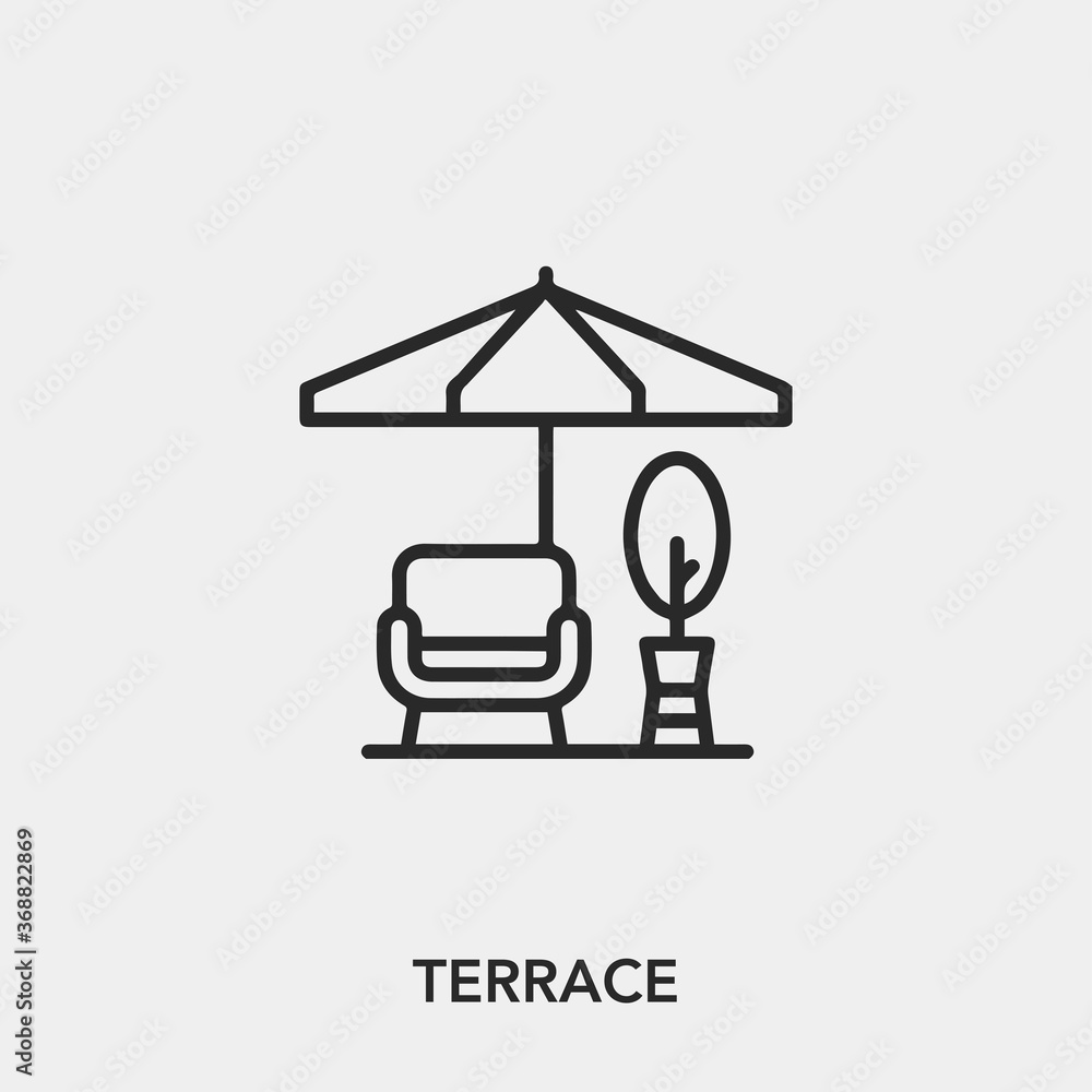 Poster terrace icon vector. linear style sign for mobile concept and web design. terrace symbol illustratio