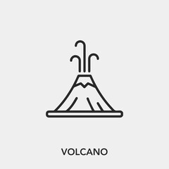 volcano icon vector. Linear style sign for mobile concept and web design. volcano symbol illustration. Pixel vector graphics - Vector. 