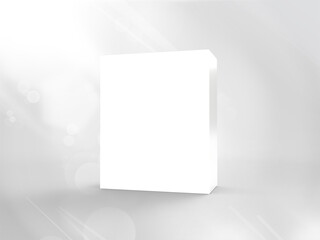 Box mockup with a natural gray background