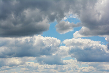 Wolkenhimmel, bewölkter Himmel, Hintergrund, Himmel mit Wolken, Himmel im Sommer	
