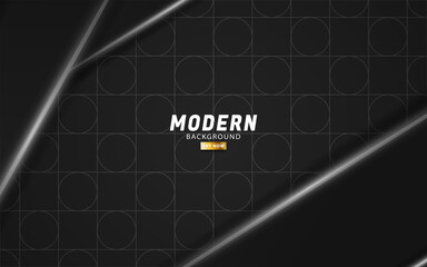 modern dark vector background banner design with grey line.Overlap layers with paper effect.Realistic light effect on geometric textured background.vector illustration.