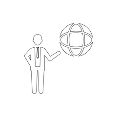 Global Communication icon vector illustration outline