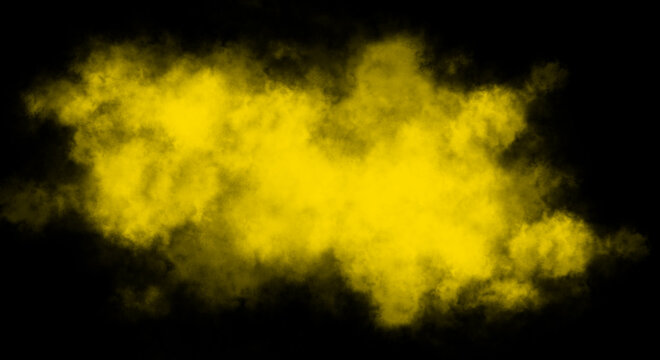 Yellow Fog or smoke color isolated background for effect, text or copyspace.
