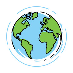 GLOBE TERRESTRE CROQUIS COLORÉ