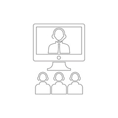 Conference meeting icon vector illustration outline