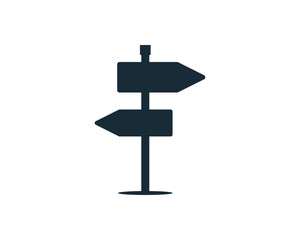 Road Sign Arrow Icon Vector Logo Template Illustration Design