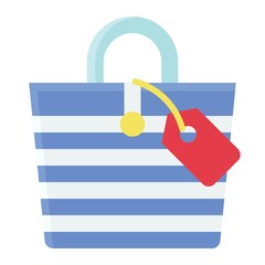 Tote bag icon, Summer sale related vector
