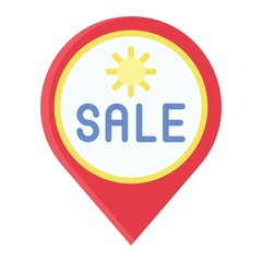 Location pin icon, Summer sale related vector