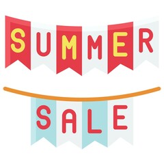 Party flag icon, Summer sale related vector