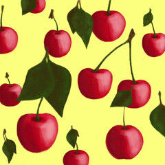 
Cherry yellow background