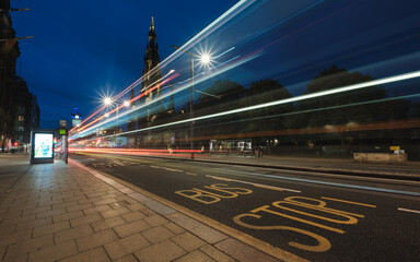Bus Stop at night in Edinburgh © David Fitzell