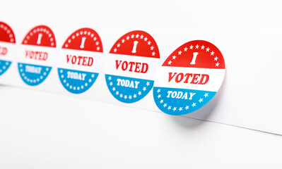 I voted today stickers for patriotical elections 2020 in the USA