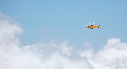 Yellow rescue helicopter