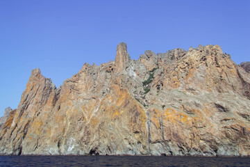 mountain landscape with blue sky and clouds