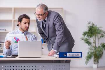 Two accountants working in the office