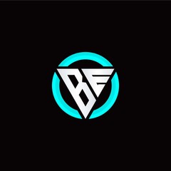B E initial logo modern triangle with circle