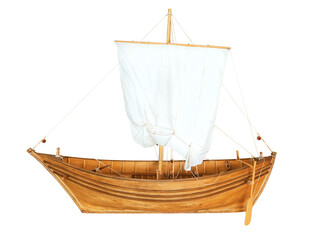 old boat with sail