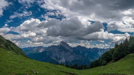 Cloudy day in the beautiful Carnic Alps, Paularo, Friuli-Venezia Giulia, Italy