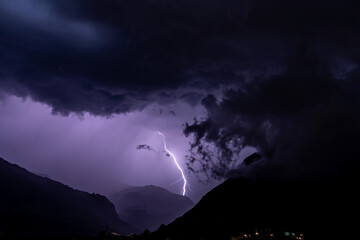 Lightning in the Engelberg valley