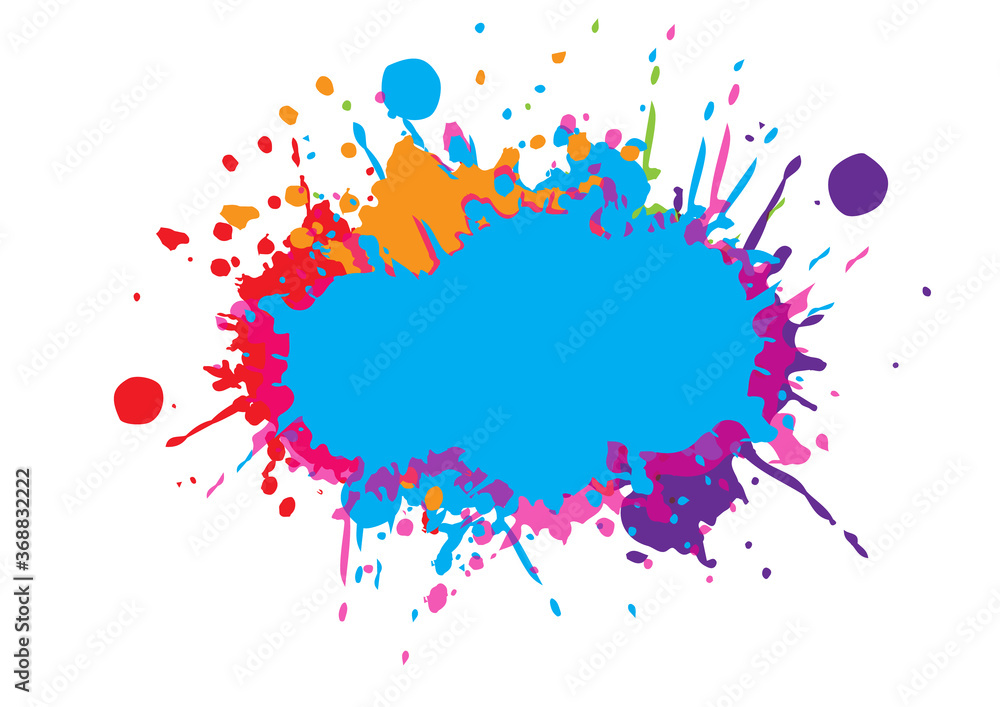 Poster abstract vector splatter multicolor design background. illustration vector design