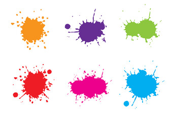 abstract vector splatter set multi color design background. illustration vector design