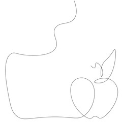 Apple on the white background. Vector illustration