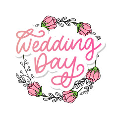 Obraz premium wedding hand lettering sign calligraphy text brush slogan
